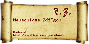 Neuschloss Zágon névjegykártya